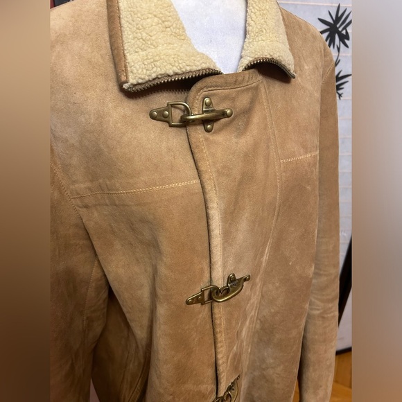 Micheal Kors Leather Coat Womens size large Tan color - Picture 10 of 16